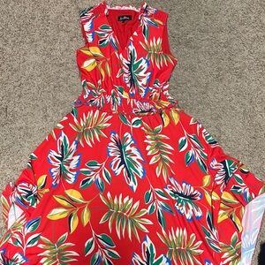 Sam Edelman Red Floral Midi Dress